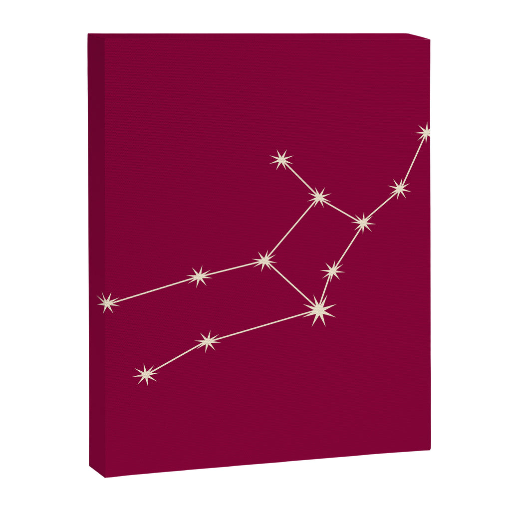 Virgo Zodiac Star Constellation Line Art Magenta Pink Canvas Print Gallery Image 8
