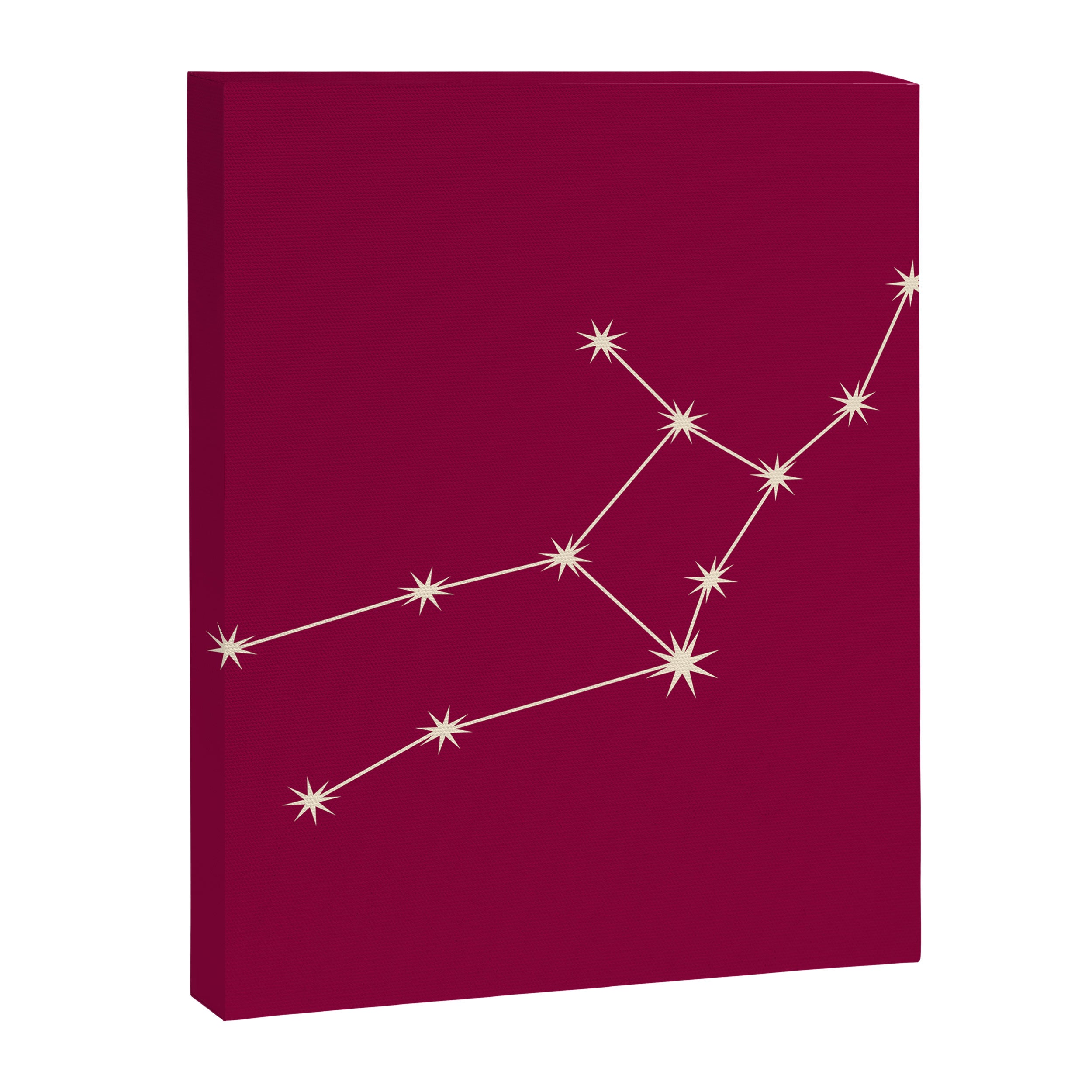 Virgo Zodiac Star Constellation Line Art Magenta Pink Canvas Print Gallery Image 8