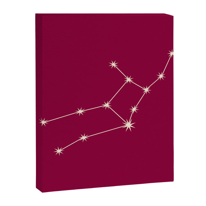 Virgo Zodiac Star Constellation Line Art Magenta Pink Canvas Print Gallery Image 1