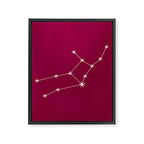 Virgo Zodiac Star Constellation Line Art Magenta Pink Framed Canvas Print Gallery Image 8