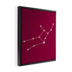 Virgo Zodiac Star Constellation Line Art Magenta Pink Framed Canvas Print Gallery Image 2
