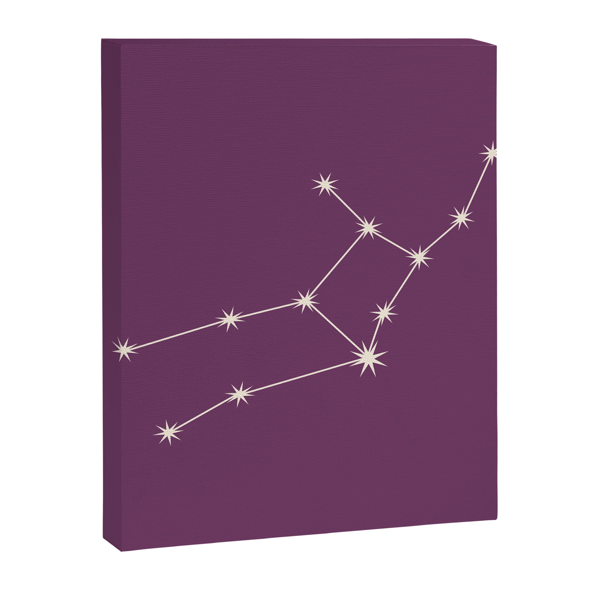 Virgo Zodiac Star Constellation Line Art Mauve Purple Canvas Print Gallery Image 8
