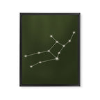 Virgo Zodiac Star Constellation Line Art Moss Green Framed Canvas Print Gallery Image 8