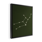 Virgo Zodiac Star Constellation Line Art Moss Green Framed Canvas Print Gallery Image 2