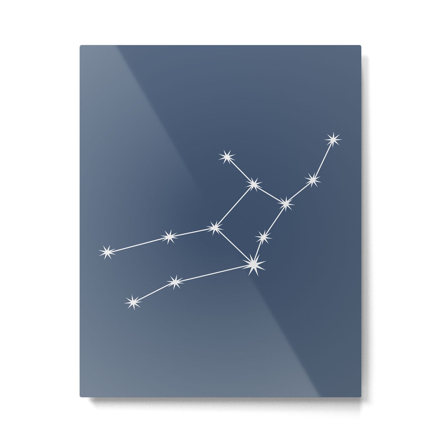 Virgo Zodiac Star Constellation Line Art Neutral Blue Metal Print Gallery Image 6
