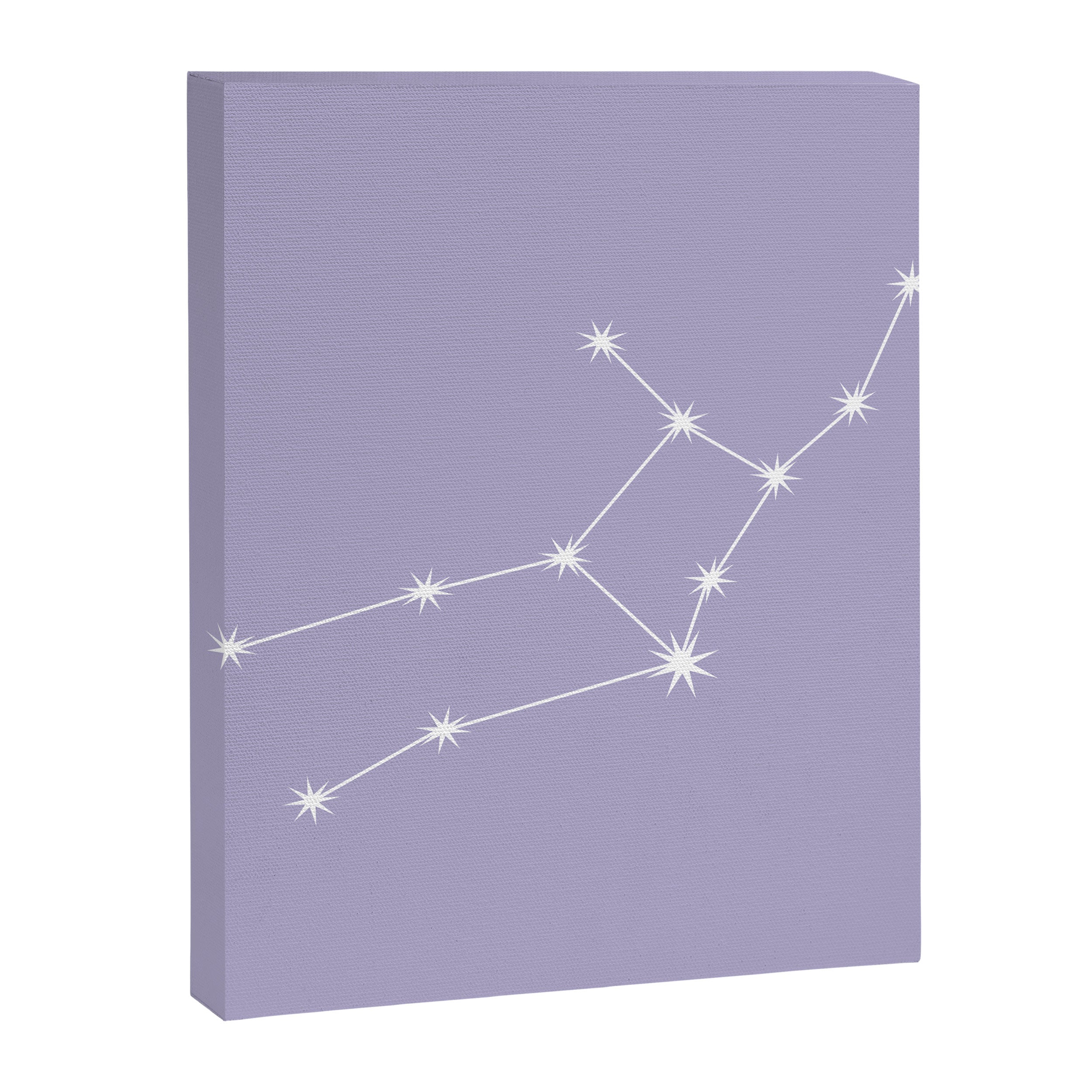 Virgo Zodiac Star Constellation Line Art Pastel Lavender Canvas Print Gallery Image 8