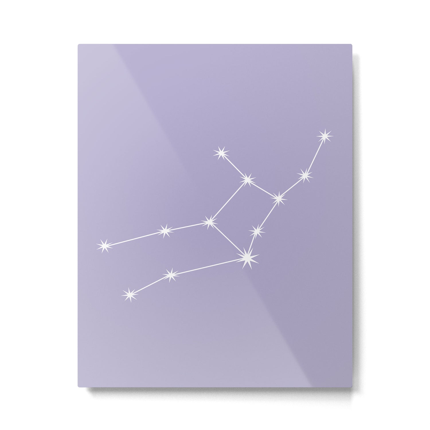 Virgo Zodiac Star Constellation Line Art Pastel Lavender Metal Print Gallery Image 6