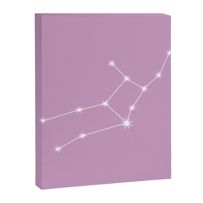 Virgo Zodiac Star Constellation Line Art Pastel Lilac Canvas Print Gallery Image 1
