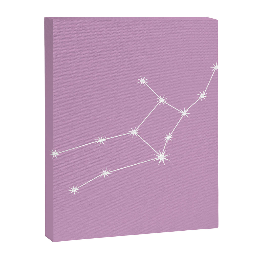 Virgo Zodiac Star Constellation Line Art Pastel Lilac Canvas Print Gallery Image 8