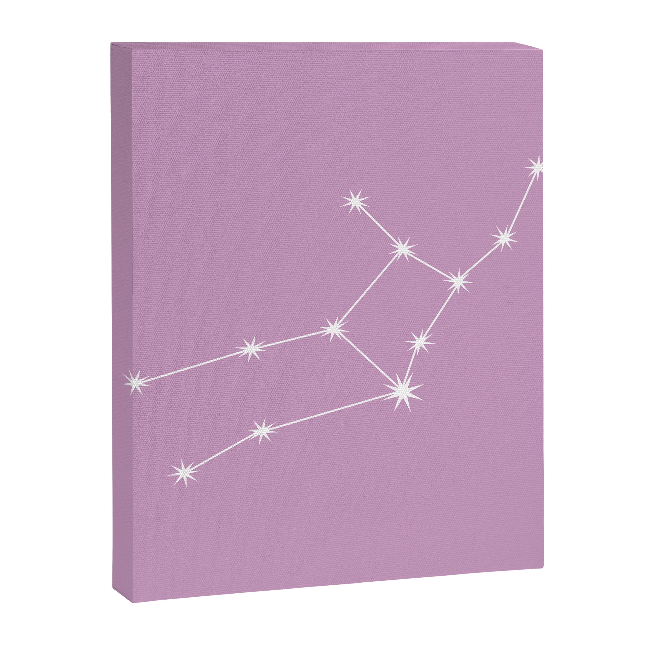 Virgo Zodiac Star Constellation Line Art Pastel Lilac Canvas Print Gallery Image 8