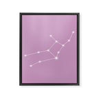 Virgo Zodiac Star Constellation Line Art Pastel Lilac Framed Canvas Print Gallery Image 8