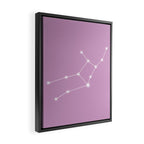 Virgo Zodiac Star Constellation Line Art Pastel Lilac Framed Canvas Print Gallery Image 2