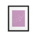 Virgo Zodiac Star Constellation Line Art Pastel Lilac Framed Art Print Gallery Image 6