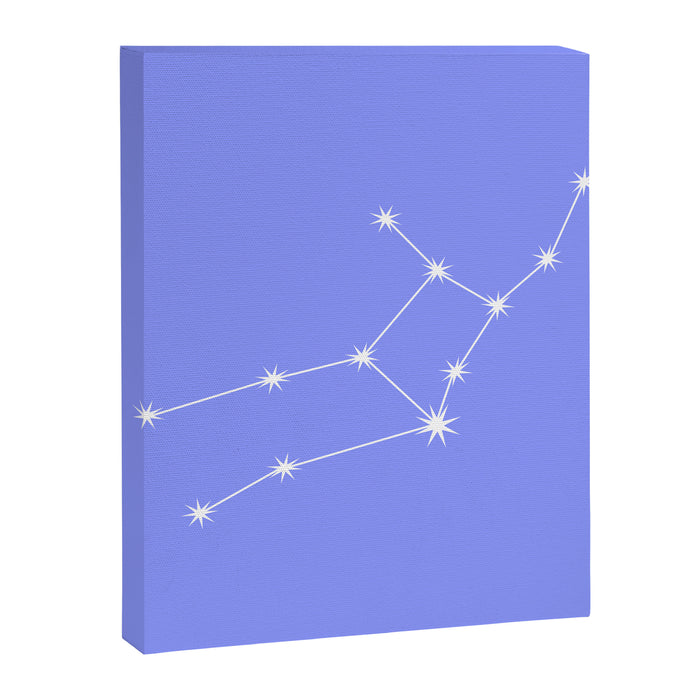 Virgo Zodiac Star Constellation Line Art Pastel Purple Canvas Print Gallery Image 1