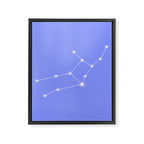 Virgo Zodiac Star Constellation Line Art Pastel Purple Framed Canvas Print Gallery Image 8