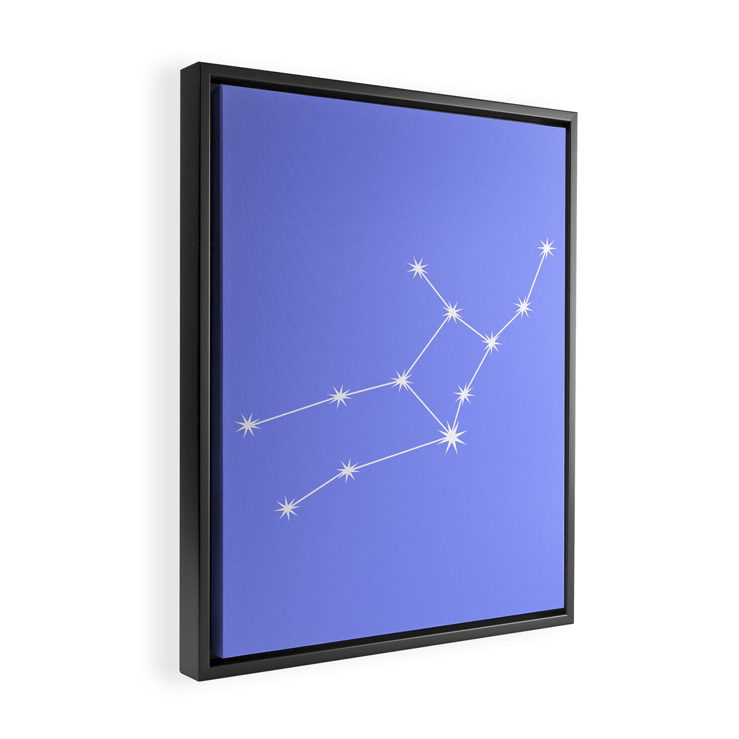 Virgo Zodiac Star Constellation Line Art Pastel Purple Framed Canvas Print Gallery Image 2