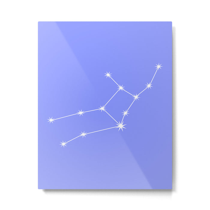 Virgo Zodiac Star Constellation Line Art Pastel Purple Metal Print Gallery Image 1