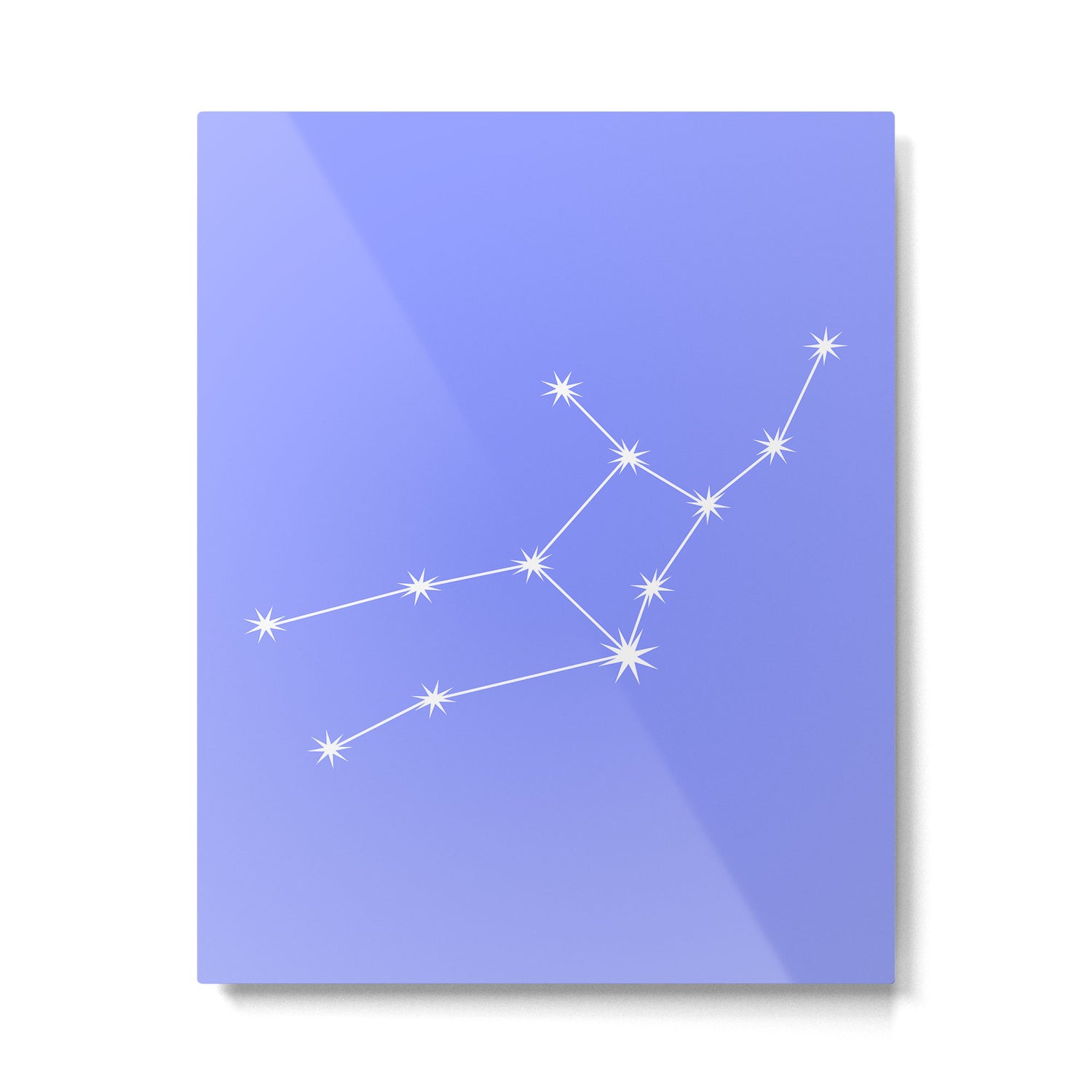 Virgo Zodiac Star Constellation Line Art Pastel Purple Metal Print Gallery Image 6