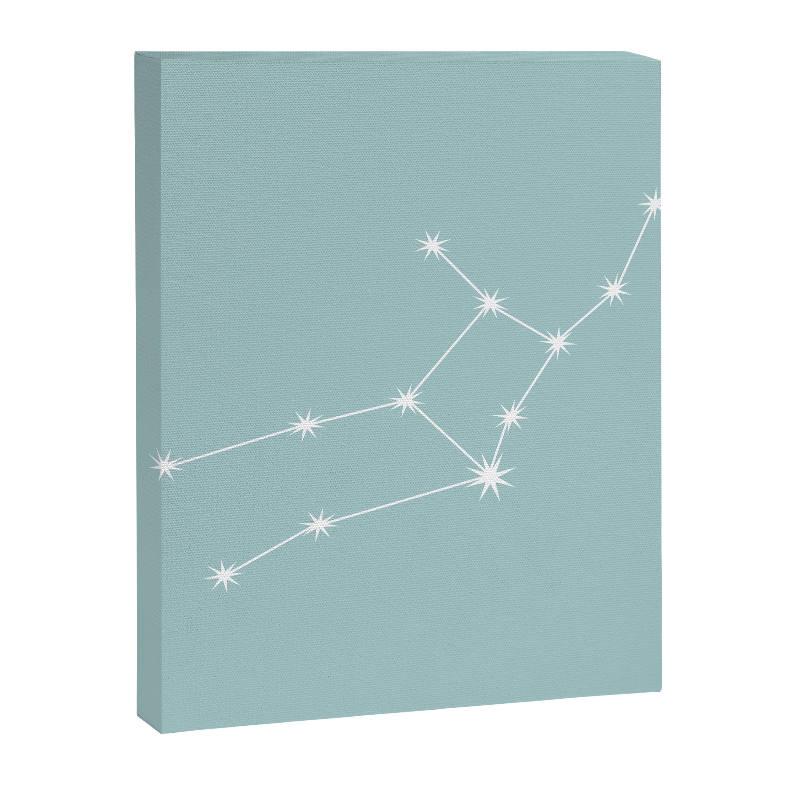 Virgo Zodiac Star Constellation Line Art Pastel Teal Canvas Print Gallery Image 8