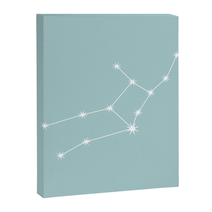 Virgo Zodiac Star Constellation Line Art Pastel Teal Canvas Print Gallery Image 1