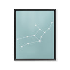 Virgo Zodiac Star Constellation Line Art Pastel Teal Framed Canvas Print Gallery Image 8