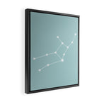 Virgo Zodiac Star Constellation Line Art Pastel Teal Framed Canvas Print Gallery Image 2