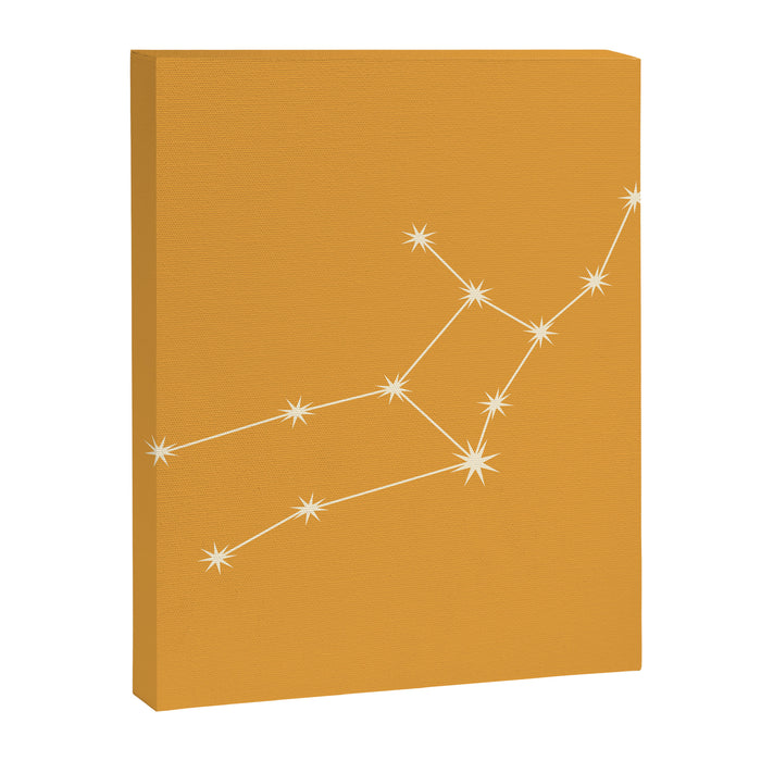 Virgo Zodiac Star Constellation Line Art Peach Orange Canvas Print Gallery Image 1