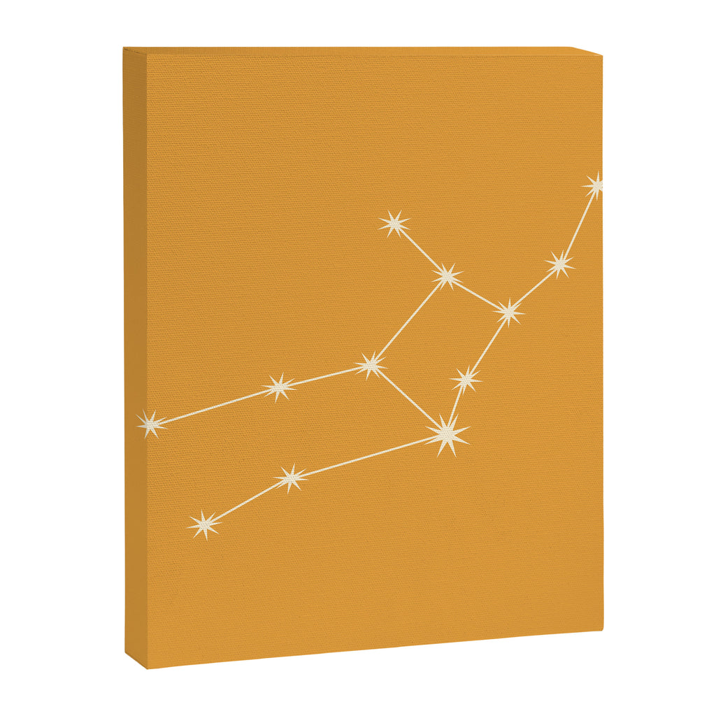 Virgo Zodiac Star Constellation Line Art Peach Orange Canvas Print Gallery Image 8