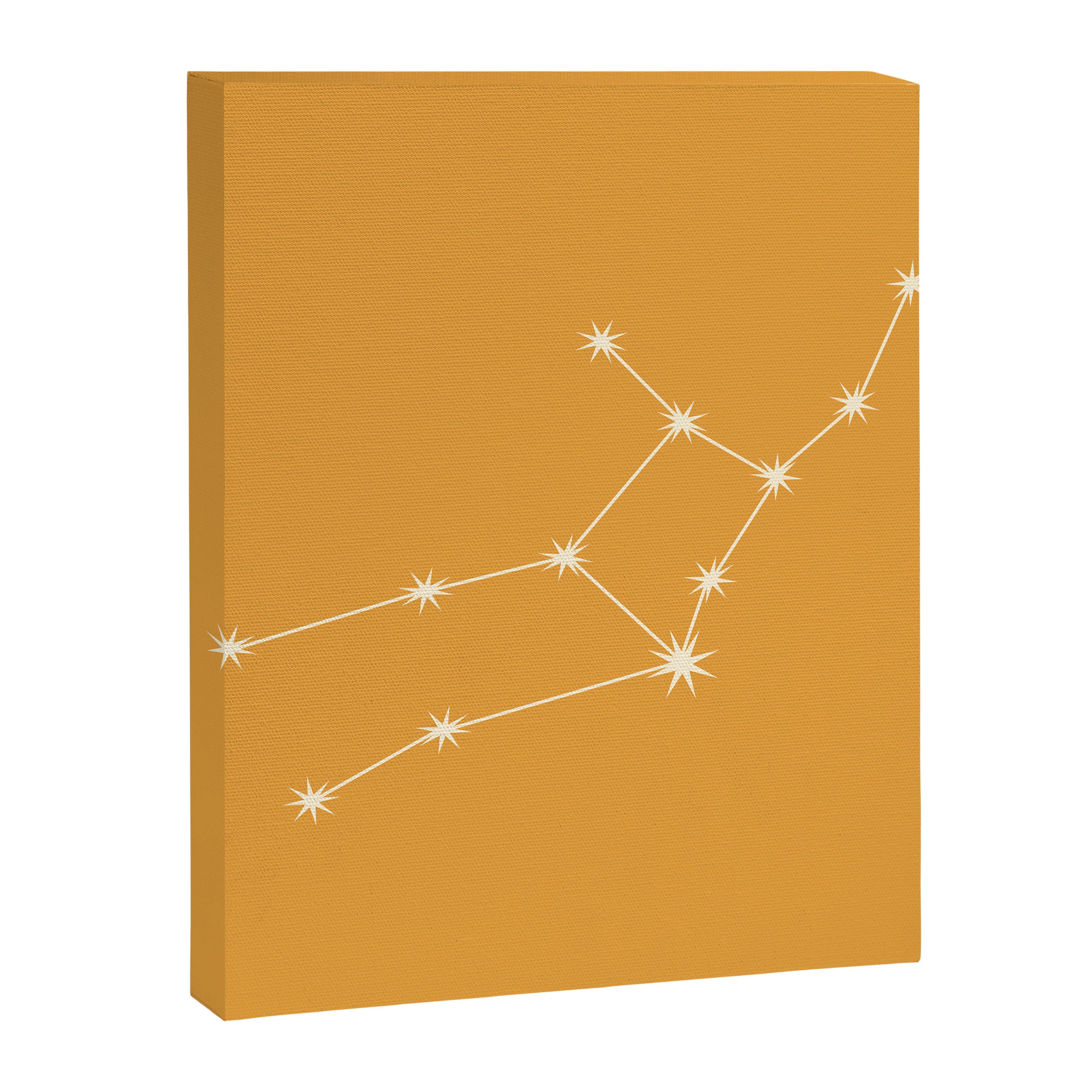Virgo Zodiac Star Constellation Line Art Peach Orange Canvas Print Gallery Image 8