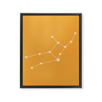 Virgo Zodiac Star Constellation Line Art Peach Orange Framed Canvas Print Gallery Image 8