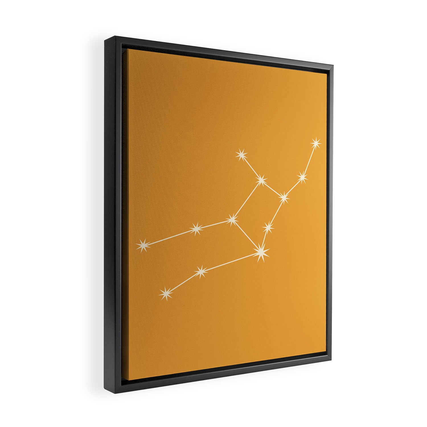 Virgo Zodiac Star Constellation Line Art Peach Orange Framed Canvas Print Gallery Image 2