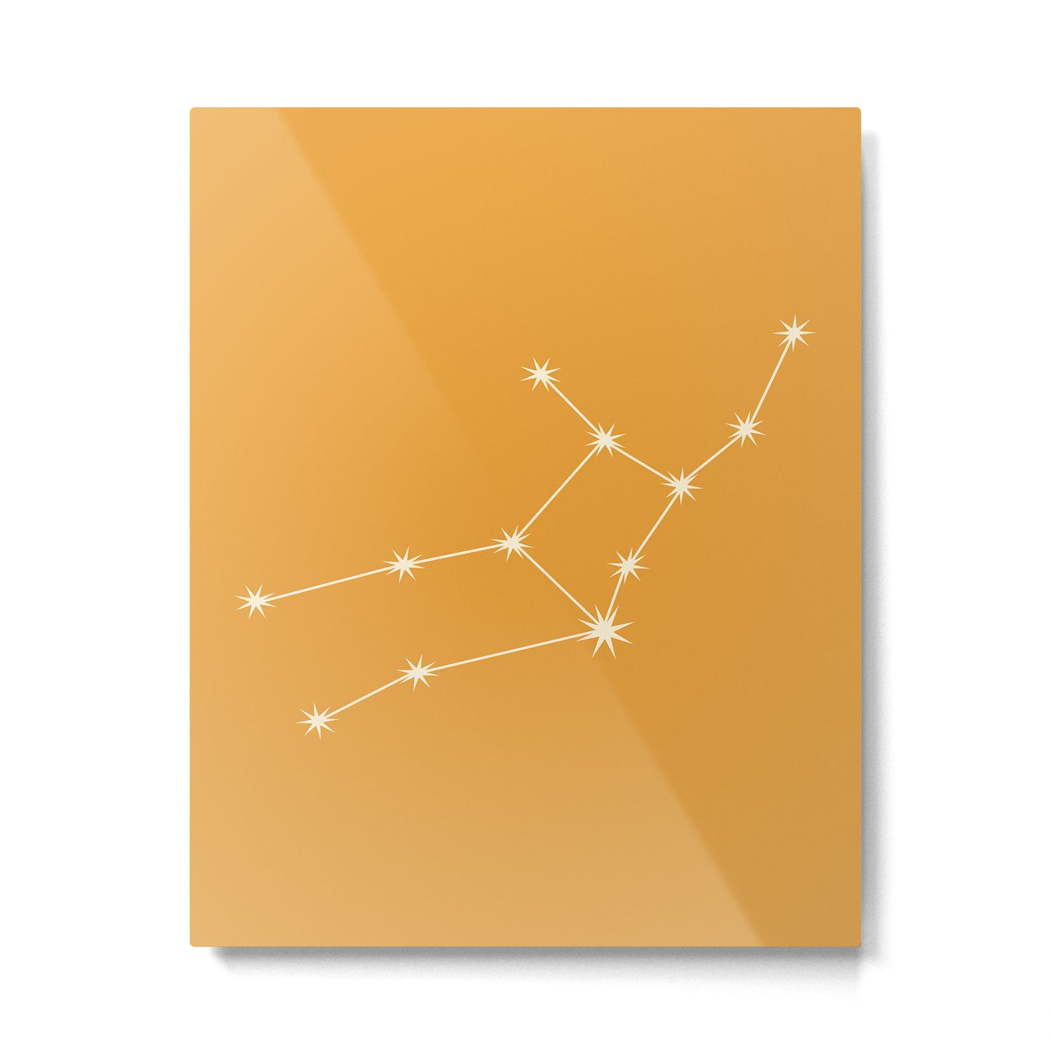 Virgo Zodiac Star Constellation Line Art Peach Orange Metal Print Gallery Image 6