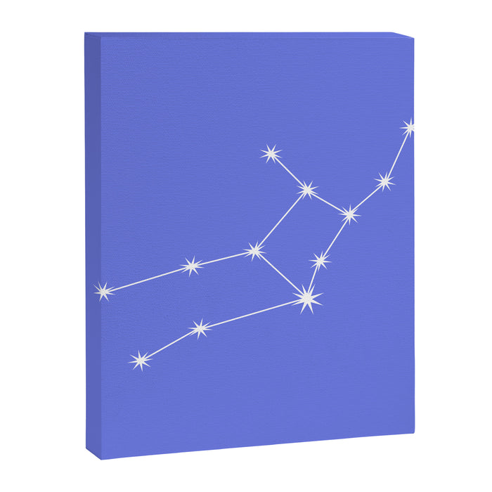 Virgo Zodiac Star Constellation Line Art Periwinkle Purple Canvas Print Gallery Image 1