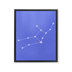 Virgo Zodiac Star Constellation Line Art Periwinkle Purple Framed Canvas Print Gallery Image 8