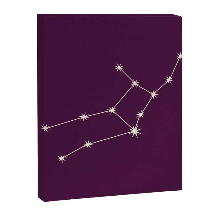 Virgo Zodiac Star Constellation Line Art Plum Purple Canvas Print Gallery Image 1