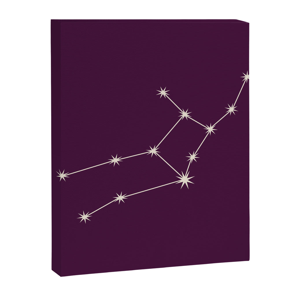 Virgo Zodiac Star Constellation Line Art Plum Purple Canvas Print Gallery Image 8