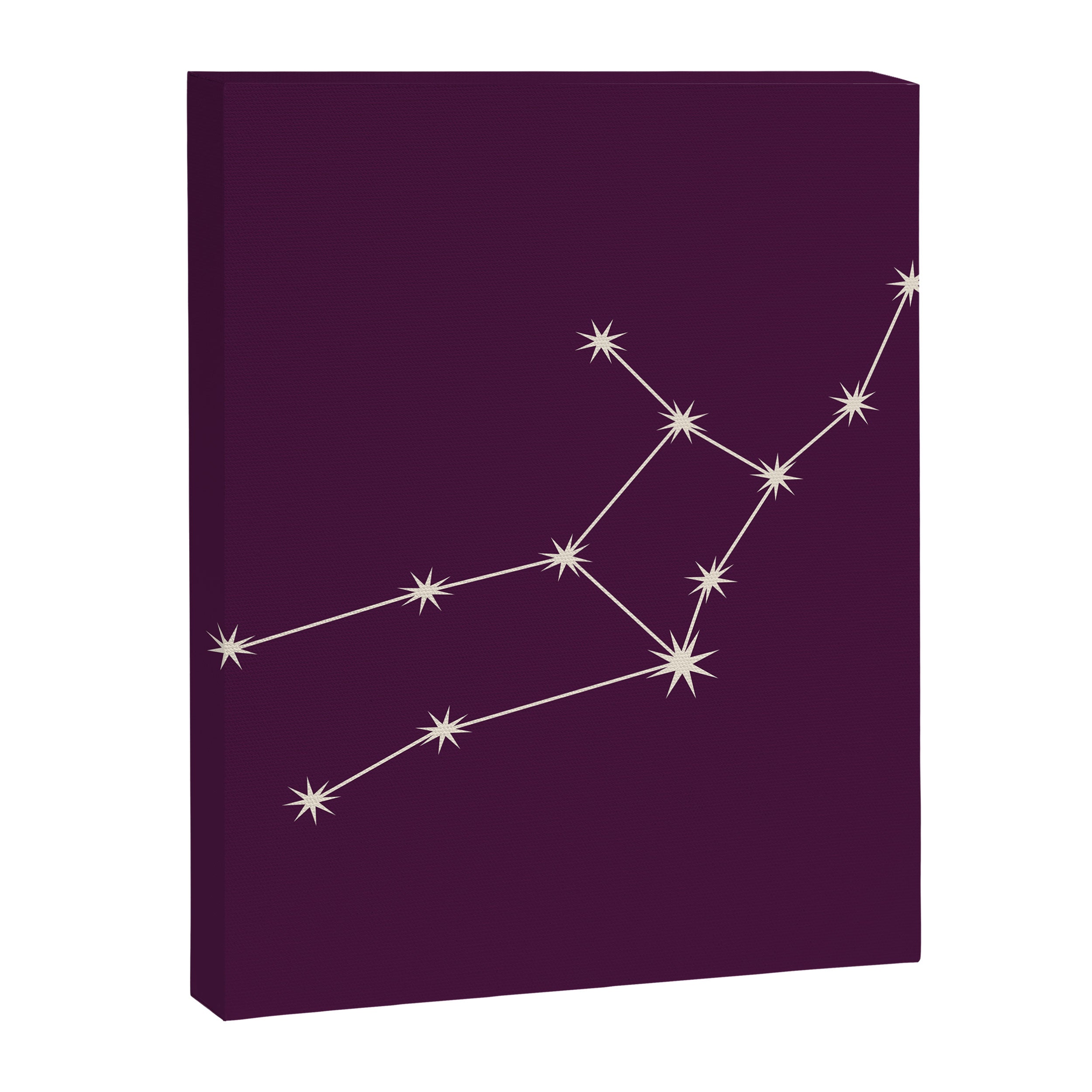 Virgo Zodiac Star Constellation Line Art Plum Purple Canvas Print Gallery Image 8