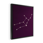 Virgo Zodiac Star Constellation Line Art Plum Purple Framed Canvas Print Gallery Image 2