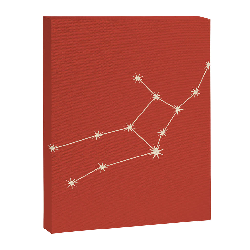 Virgo Zodiac Star Constellation Line Art Red Canvas Print Gallery Image 8