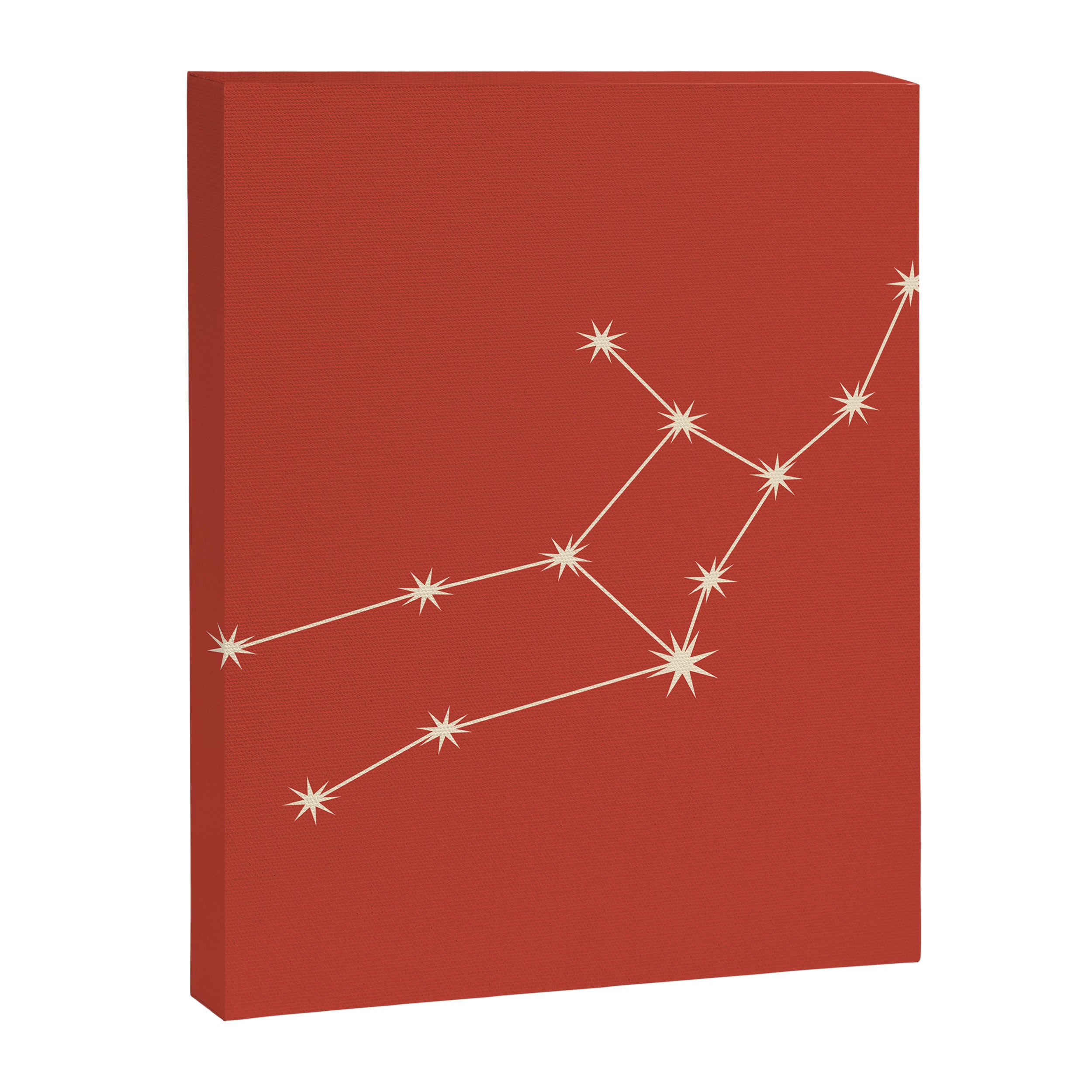 Virgo Zodiac Star Constellation Line Art Red Canvas Print Gallery Image 8