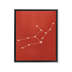 Virgo Zodiac Star Constellation Line Art Red Framed Canvas Print Gallery Image 8