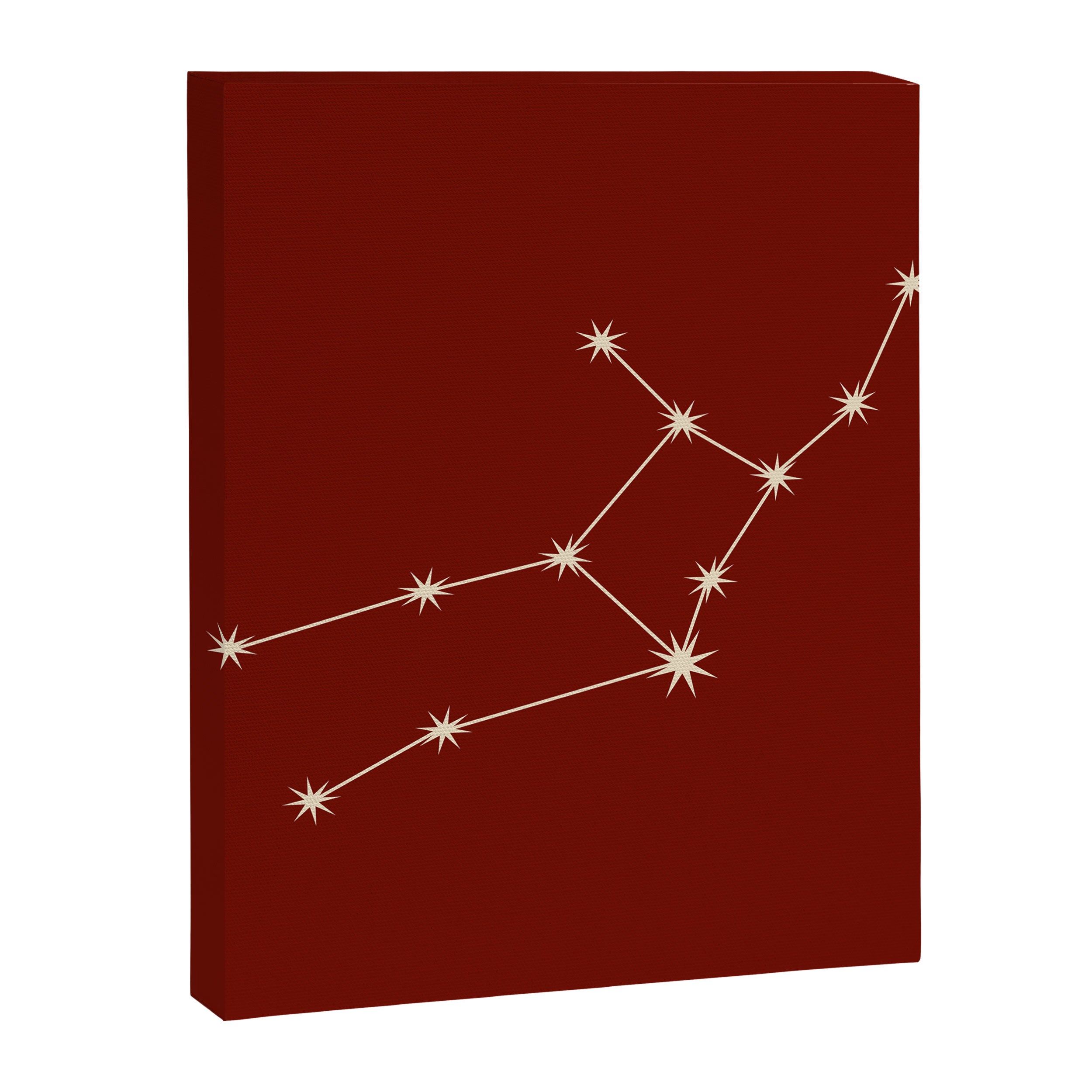 Virgo Zodiac Star Constellation Line Art Ruby Red Canvas Print Gallery Image 8
