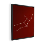 Virgo Zodiac Star Constellation Line Art Ruby Red Framed Canvas Print Gallery Image 2
