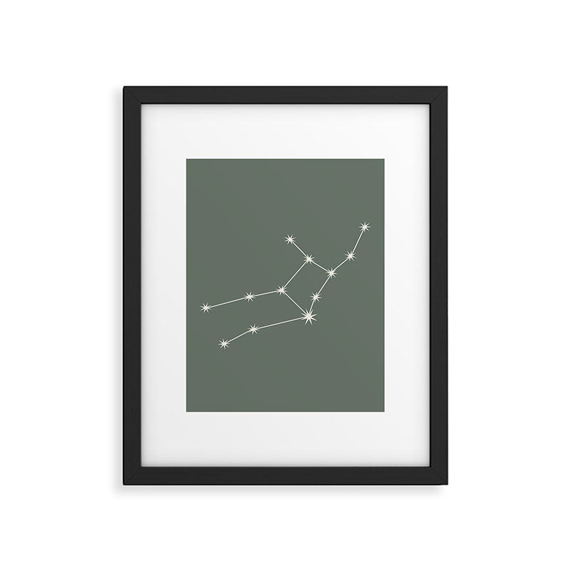 Virgo Zodiac Star Constellation Line Art Sage Framed Art Print Gallery Image 6