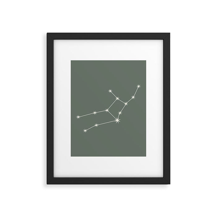 Virgo Zodiac Star Constellation Line Art Sage Framed Art Print Gallery Image 1