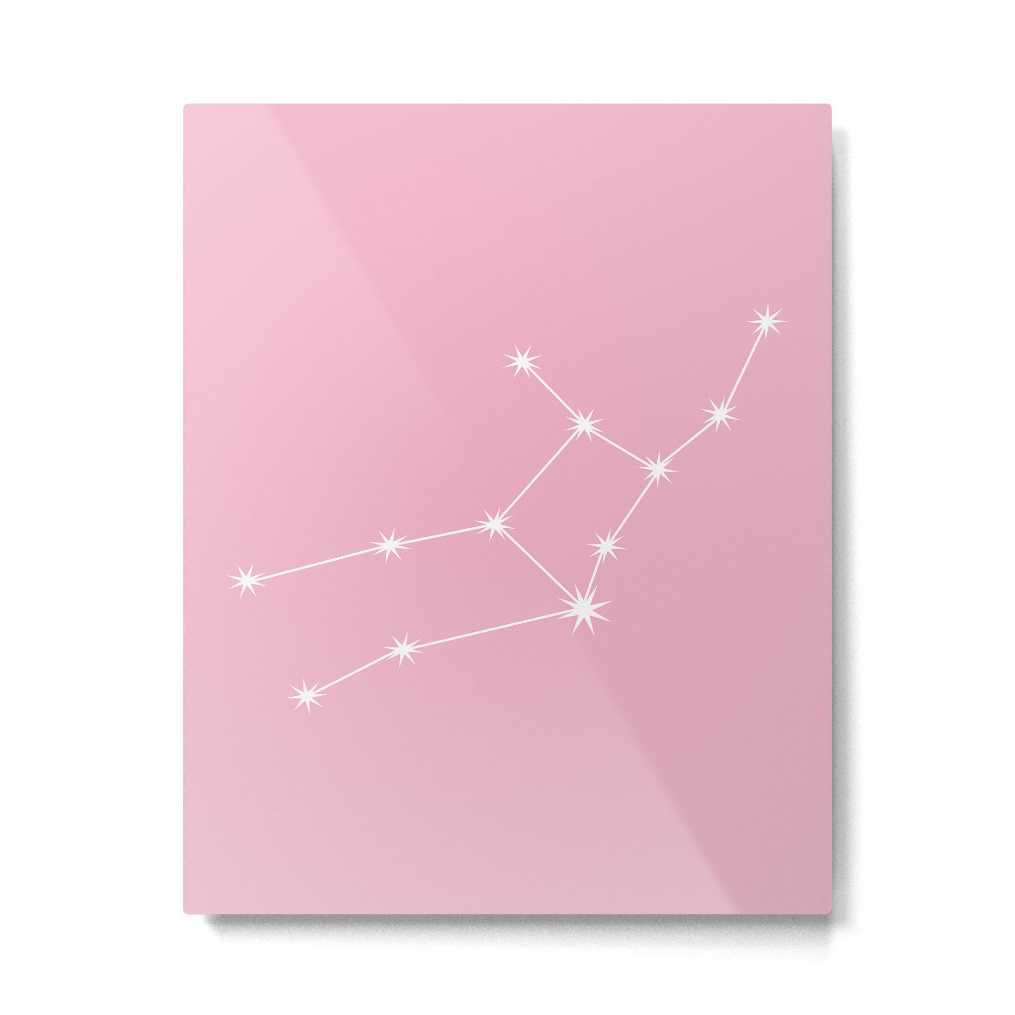 Virgo Zodiac Star Constellation Line Art Soft Pink Metal Print Gallery Image 6