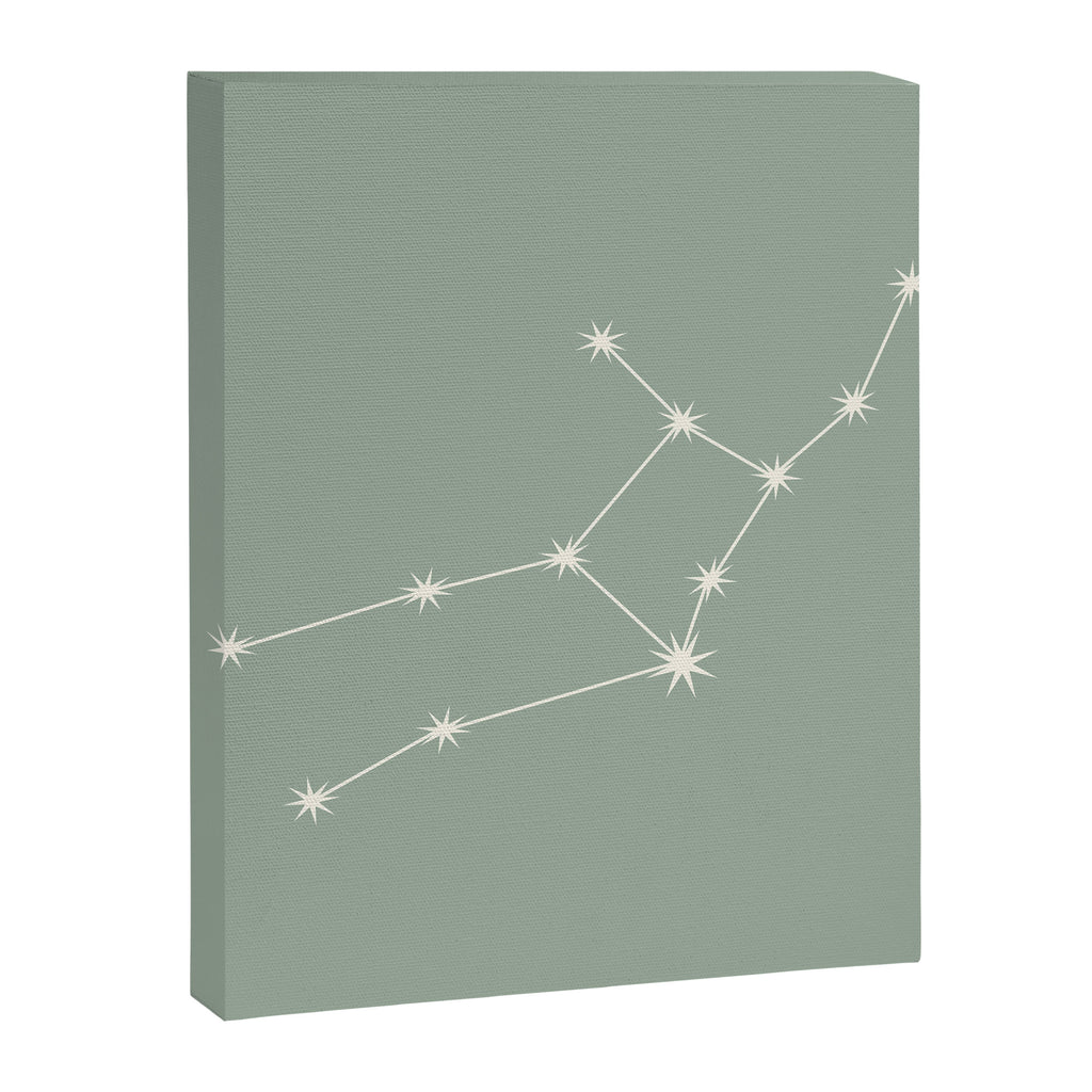 Virgo Zodiac Star Constellation Line Art Soft Sage Canvas Print Gallery Image 8