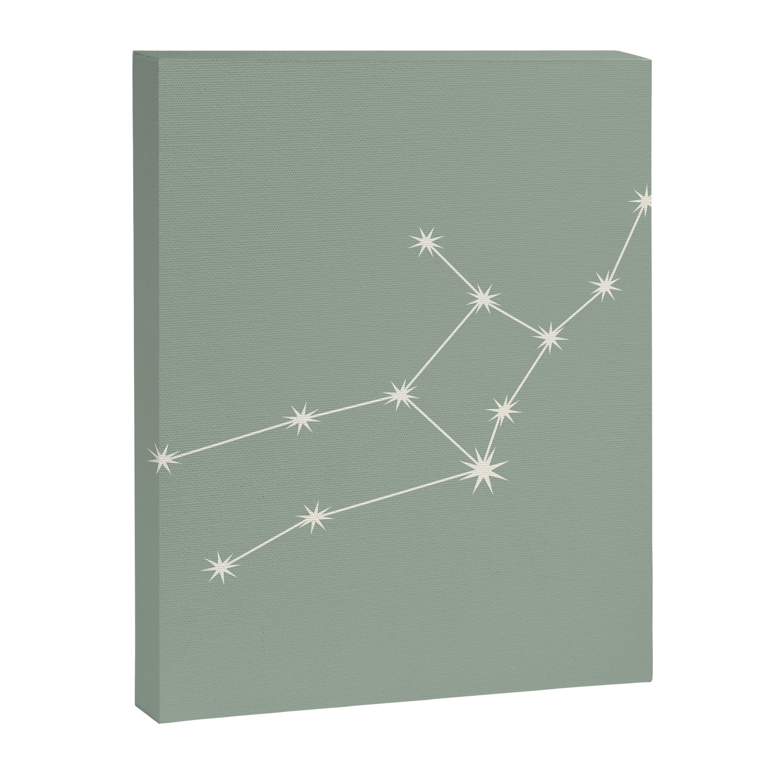 Virgo Zodiac Star Constellation Line Art Soft Sage Canvas Print Gallery Image 8