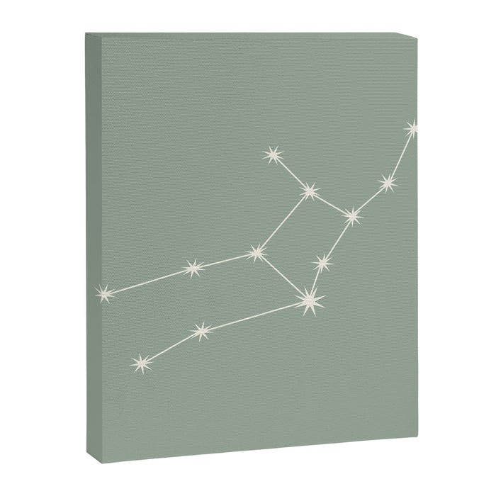 Virgo Zodiac Star Constellation Line Art Soft Sage Canvas Print Gallery Image 1