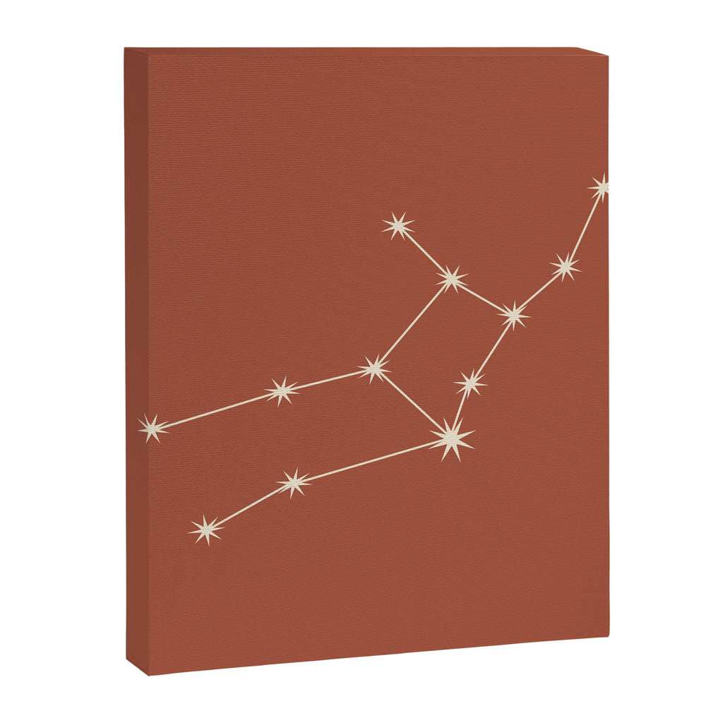 Virgo Zodiac Star Constellation Line Art Terracotta Red Canvas Print Gallery Image 8